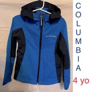 Columbia black and blue Omni shield rain jacket size XXS (4yo)